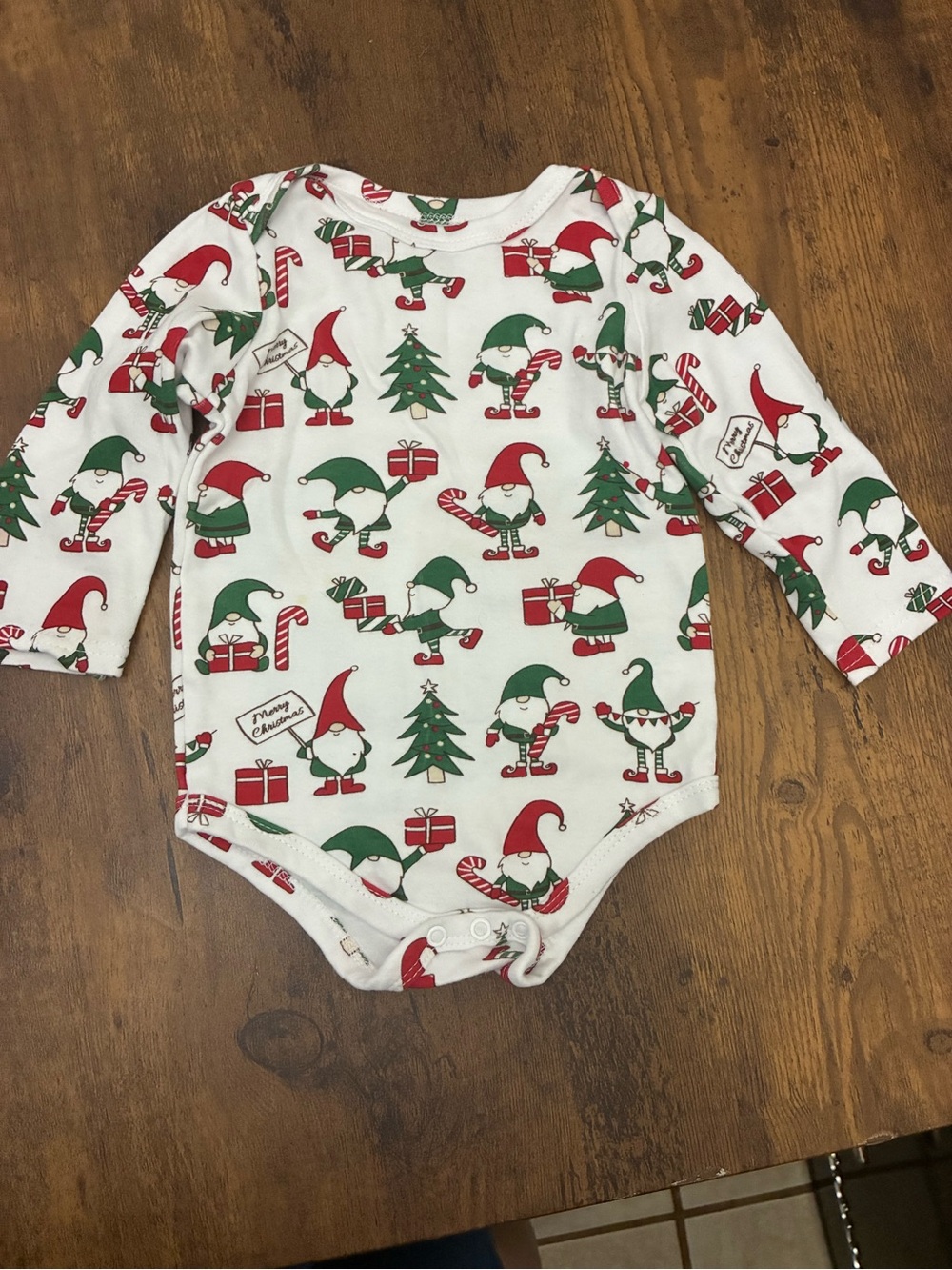 Baby Christmas Gnome Long-Sleeve One-Piece Onesie